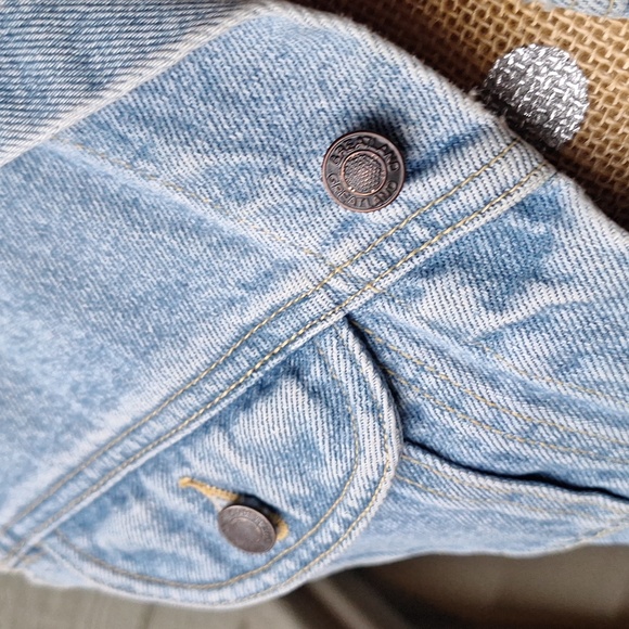 Vintage 90s Great Land trading company cropped denim vest size small - Picture 8 of 11